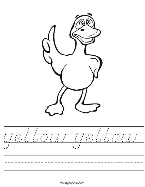 Pointing Duck Worksheet