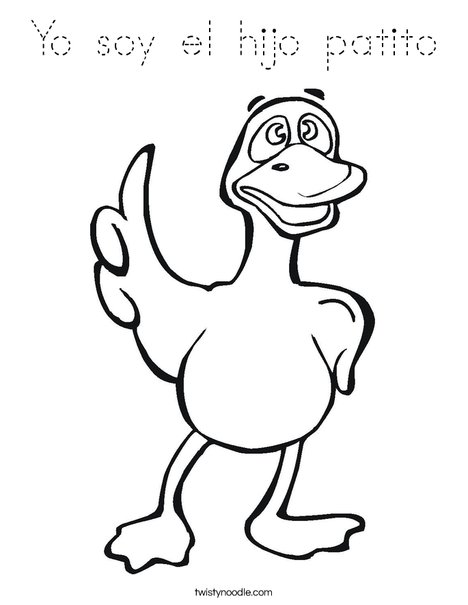 Pointing Duck Coloring Page