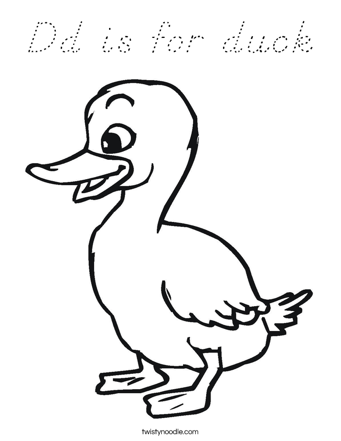 D For Duck Coloring Pages Free Printable 9