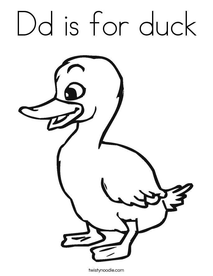 Dd is for duck Coloring Page
