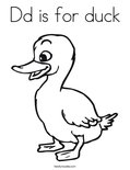 Dd is for duck Coloring Page