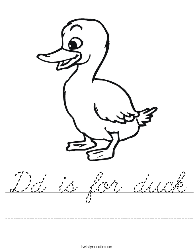 Dd is for duck Worksheet