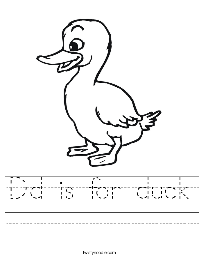 Dd is for duck Worksheet