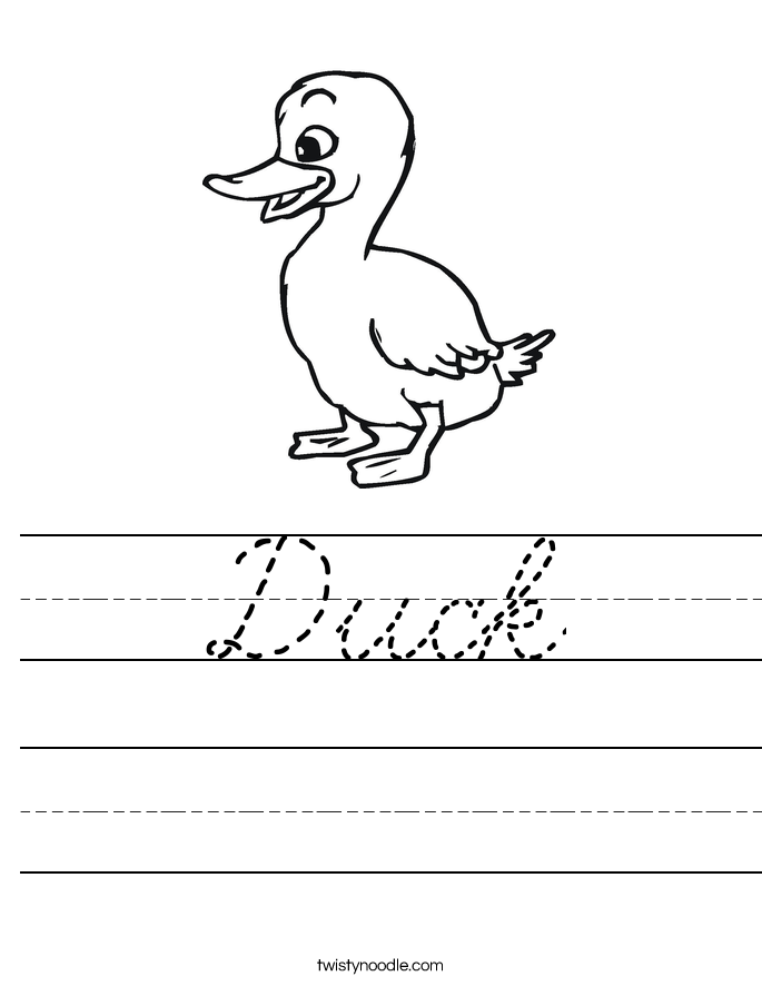 Duck Worksheet