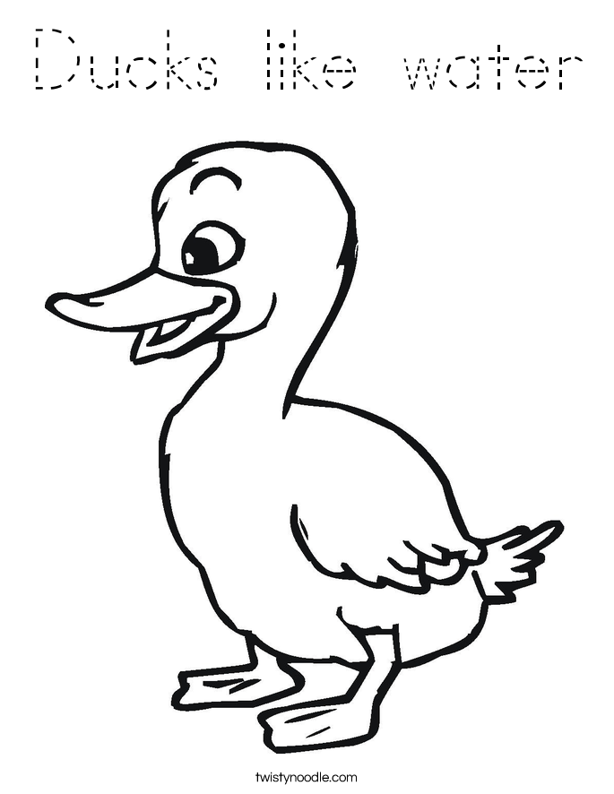 Ducks like water Coloring Page