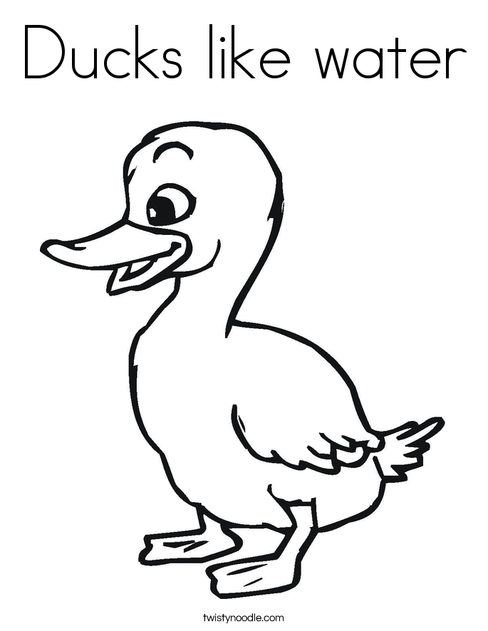 Ducks like water Coloring Page