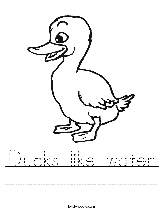 Ducks like water Worksheet