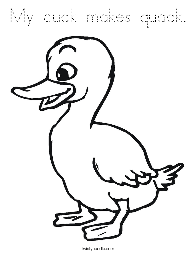 My duck makes quack. Coloring Page