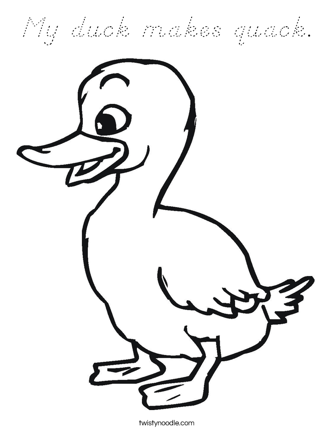 My duck makes quack. Coloring Page