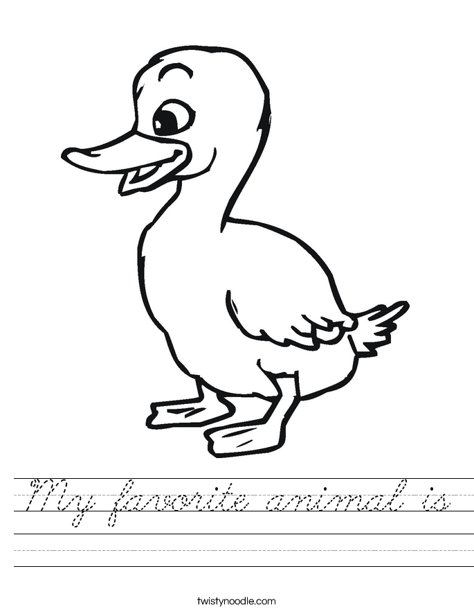 My favorite animal is Worksheet