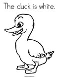 The duck is white. Coloring Page