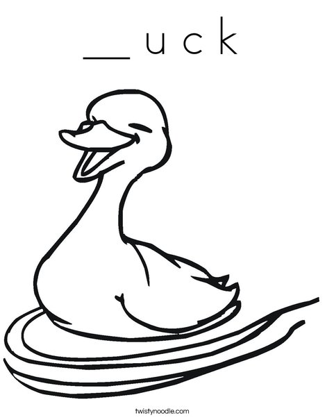 Happy Duck Swimming Coloring Page