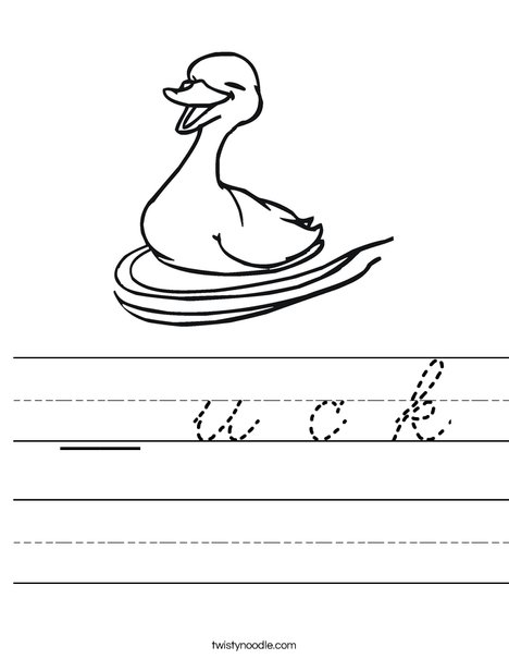 Happy Duck Swimming Worksheet