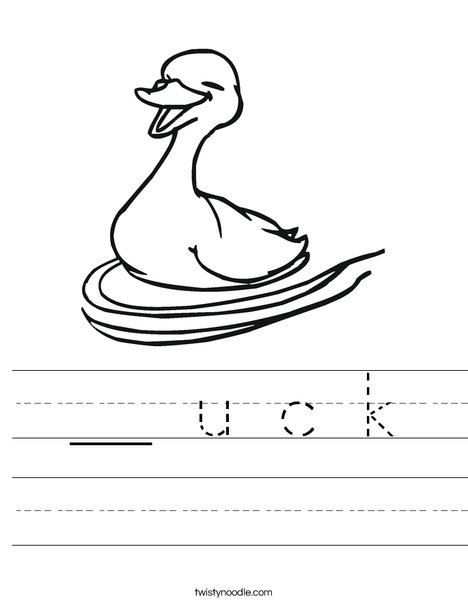 Happy Duck Swimming Worksheet
