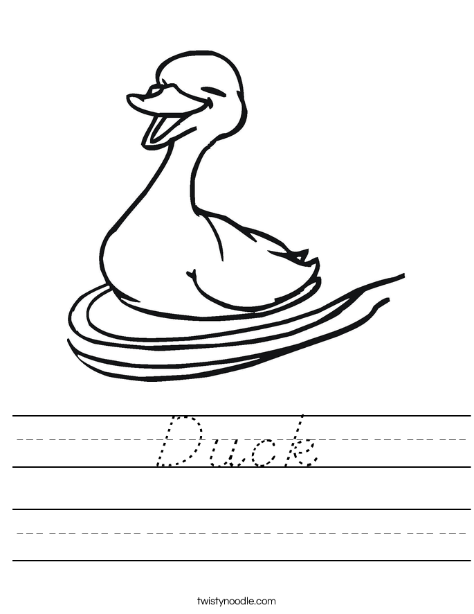 Duck Worksheet