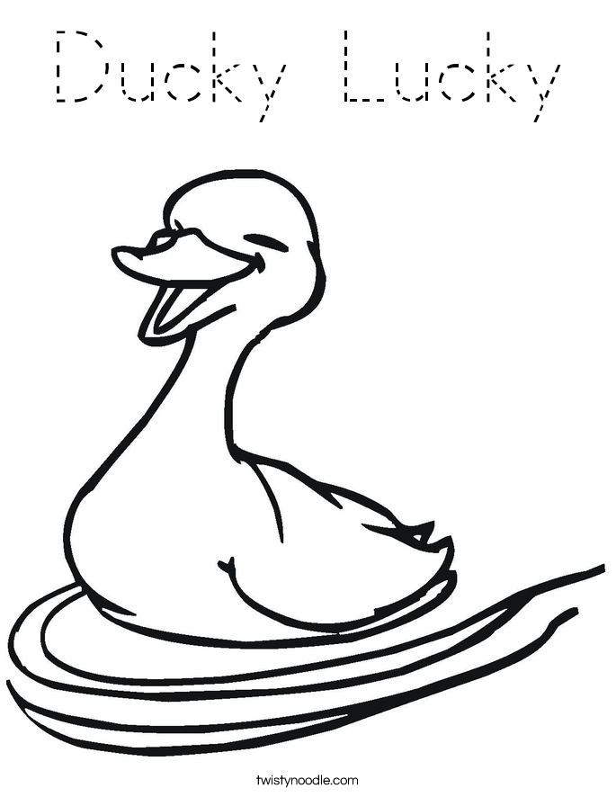 Ducky Lucky Coloring Page