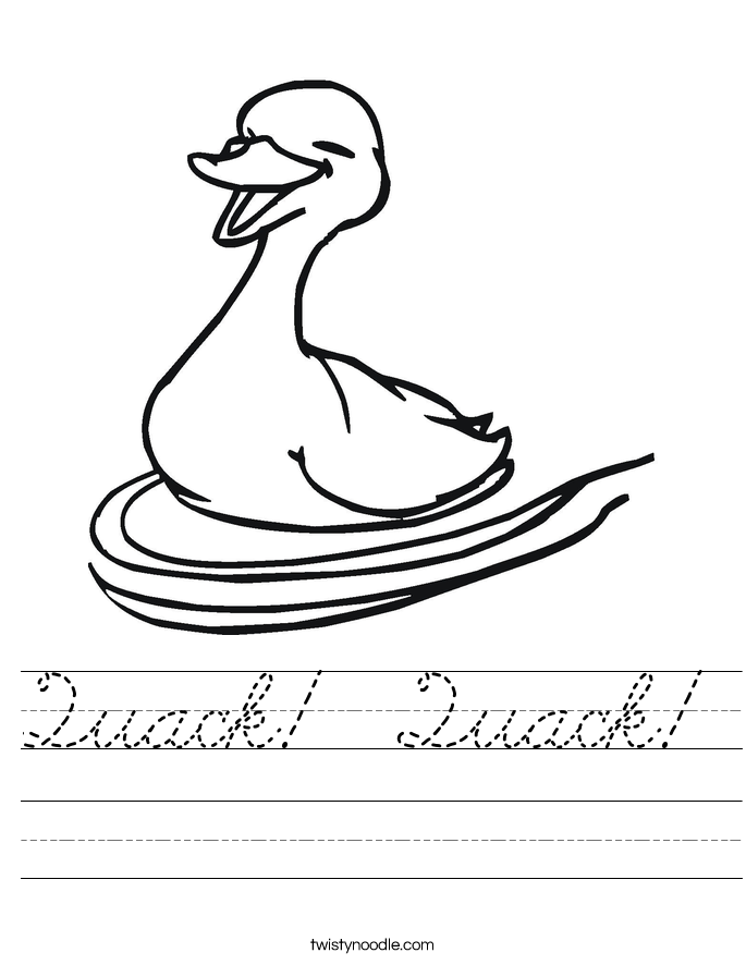 Quack!  Quack! Worksheet