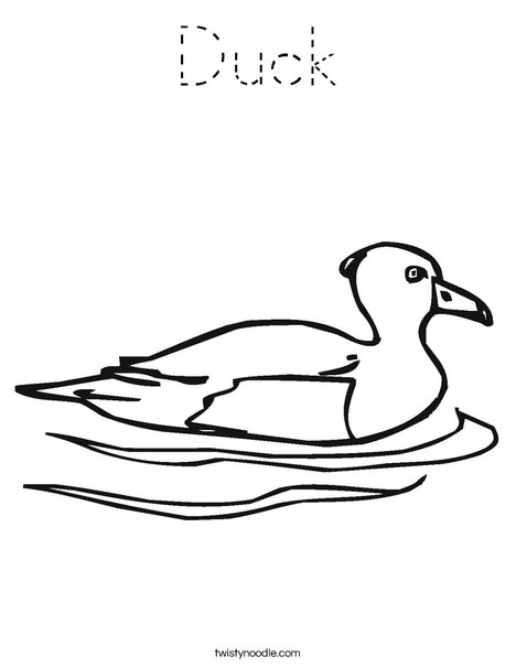 Duck Swimming Coloring Page
