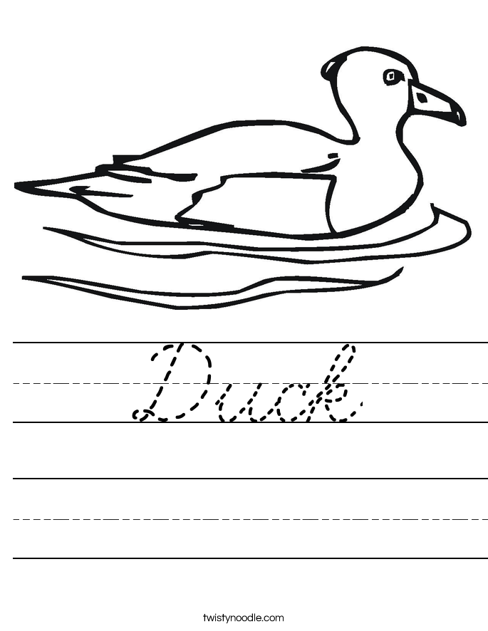 Duck Worksheet