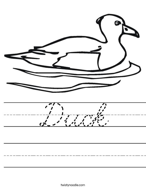Duck Swimming Worksheet