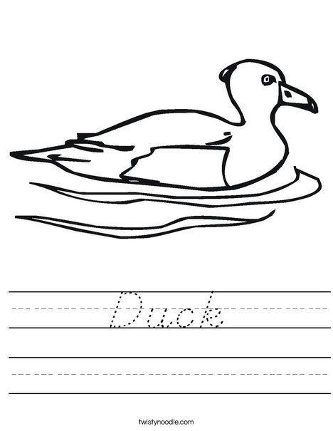 Duck Swimming Worksheet