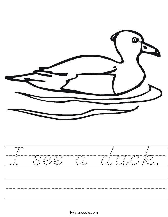 I see a duck. Worksheet