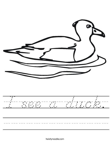 Duck Swimming Worksheet