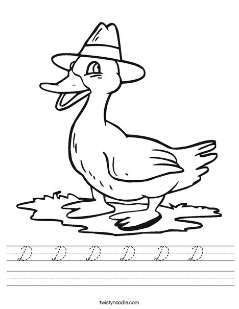 Duck with a Hat Worksheet