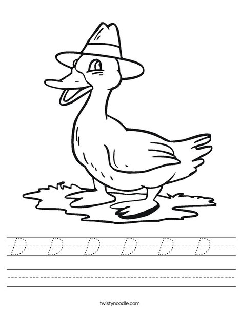 Duck with a Hat Worksheet