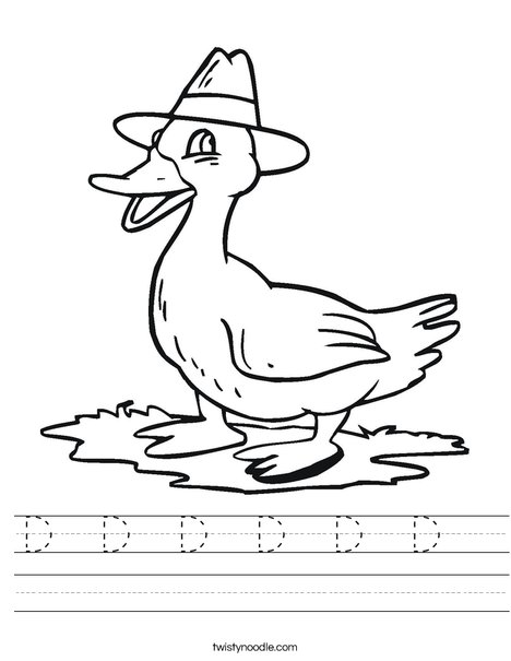 Duck with a Hat Worksheet