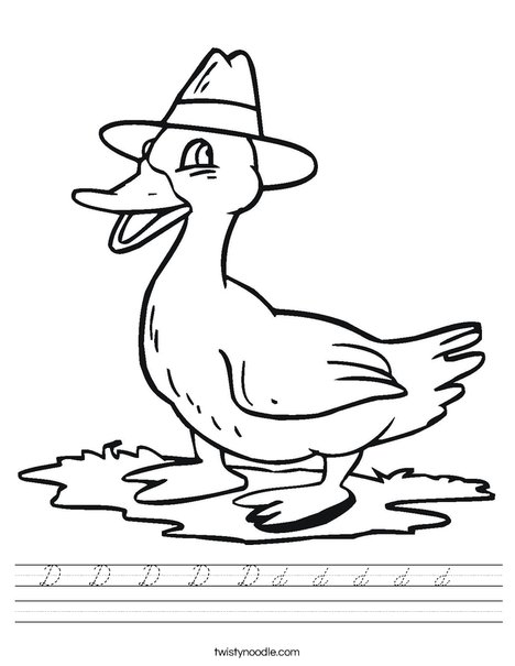 Duck with a Hat Worksheet