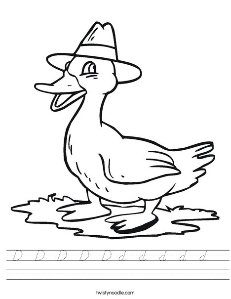 Duck with a Hat Worksheet