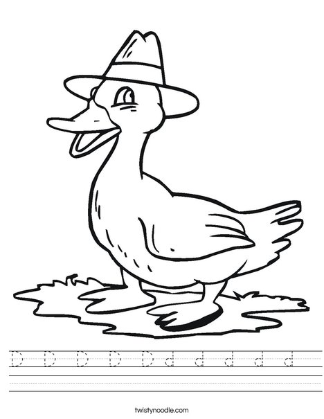 Duck with a Hat Worksheet