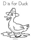 D is for Duck Coloring Page