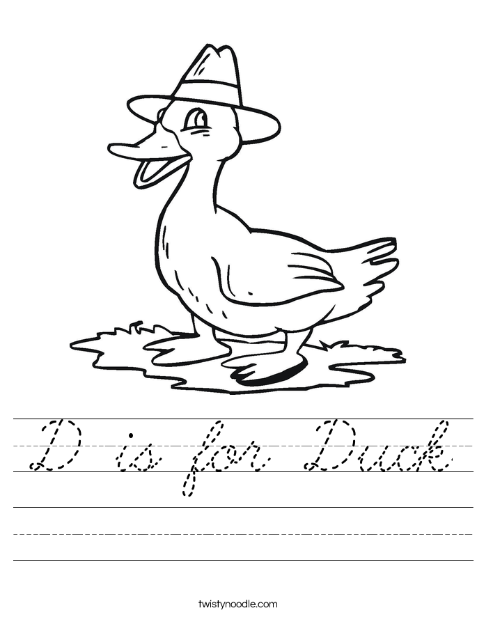 D is for Duck Worksheet