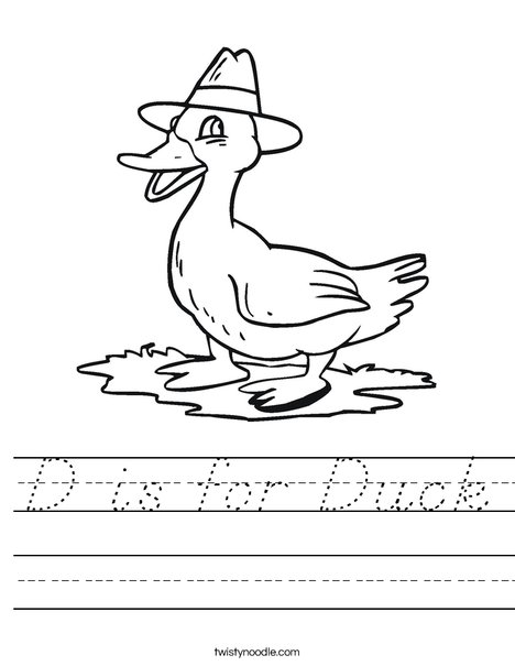 Duck with a Hat Worksheet