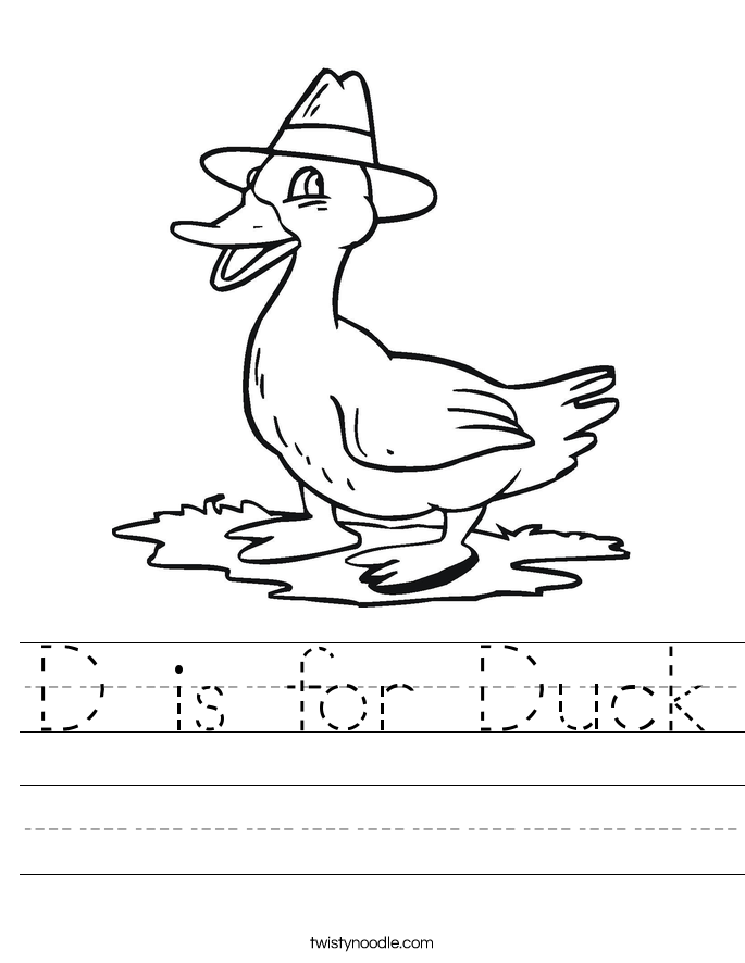 D is for Duck Worksheet