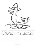 Quack Quack Handwriting Sheet