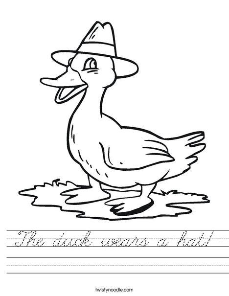 Duck with a Hat Worksheet
