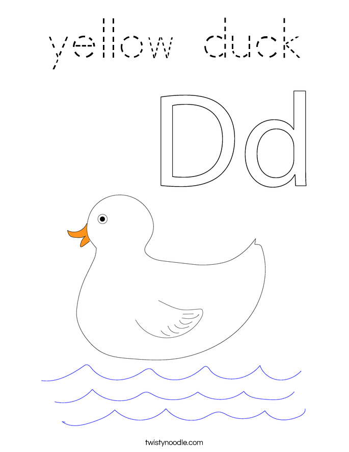 Download yellow duck Coloring Page - Tracing - Twisty Noodle