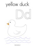 yellow duckColoring Page