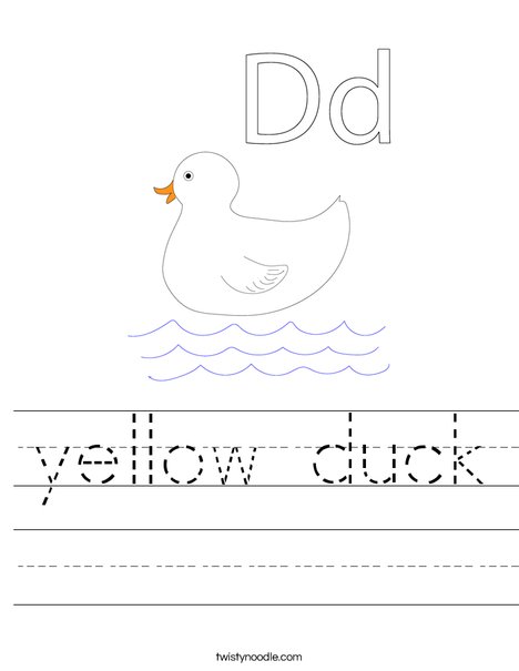 yellow duck Worksheet - Twisty Noodle