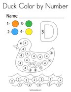 Duck Color by Number Coloring Page
