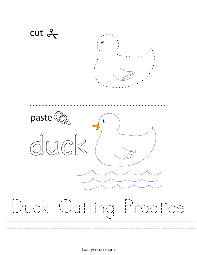Duck Cutting Practice Worksheet
