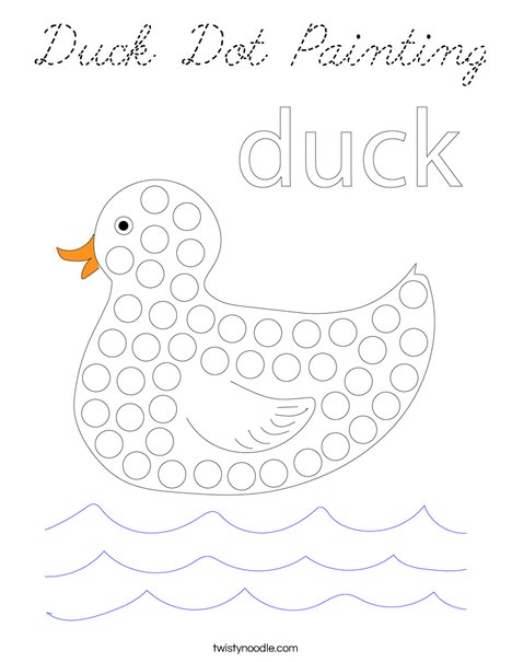 Duck Dot Painting Coloring Page