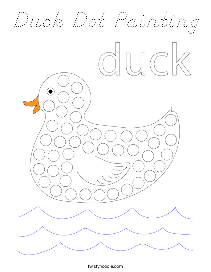Duck Dot Painting Coloring Page