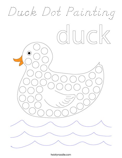 Duck Dot Painting Coloring Page