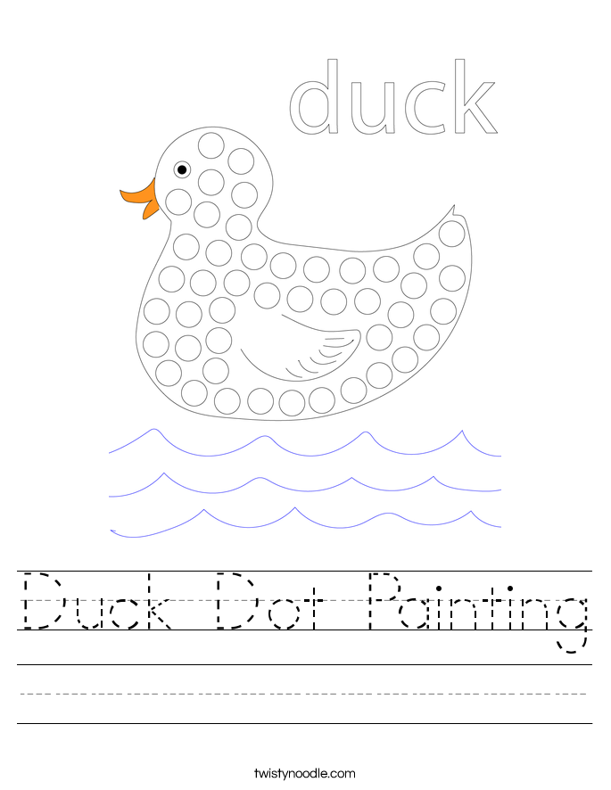 Duck Dot Painting Worksheet