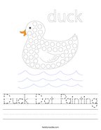 Duck Dot Painting Handwriting Sheet