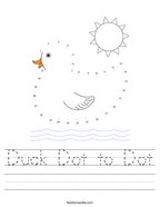 Duck Dot to Dot Handwriting Sheet